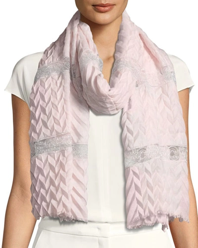 Bindya Pure Affection Wool-silk Stole In Light Pink