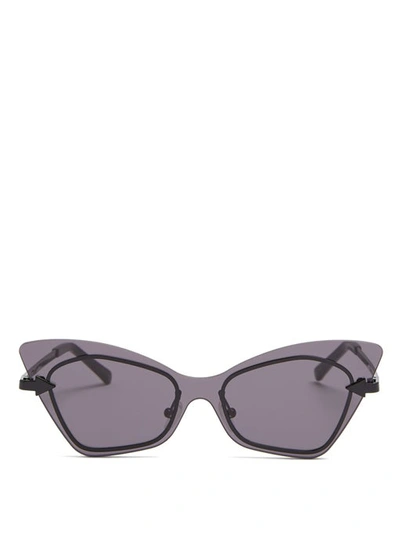 Karen Walker Mrs. Brill Cat-eye Semi-rimless Sunglasses, Black Pattern