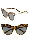 Karen Walker Miss Lark 52mm Cat Eye Sunglasses - Crazy Tortoise