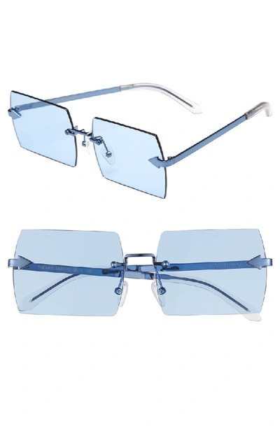 Karen Walker The Bird Rimless Rectangle Sunglasses, Blue Pattern In Sky