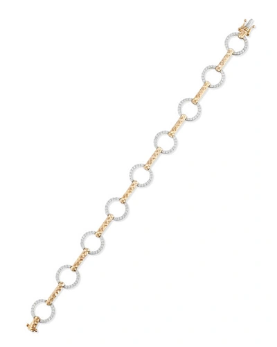 Bessa 18k White & Rose Gold Bracelet With Diamond Circles