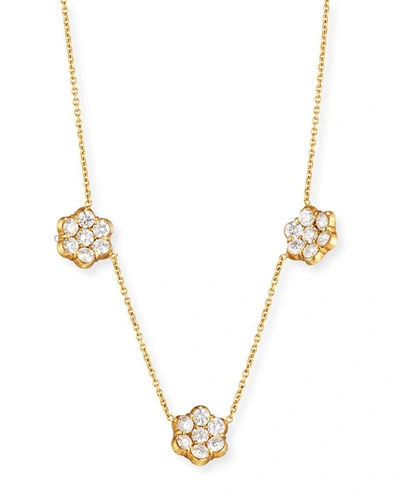 Bayco 18k Gold & Diamond Floral Station Necklace
