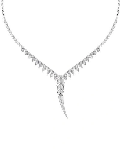 Stephen Webster Magnipheasant 18k White Gold Pave Diamond Long-drop Collar Necklace