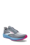 Brooks Launch 9 Running Shoe In Grey/ Blue/ Pink