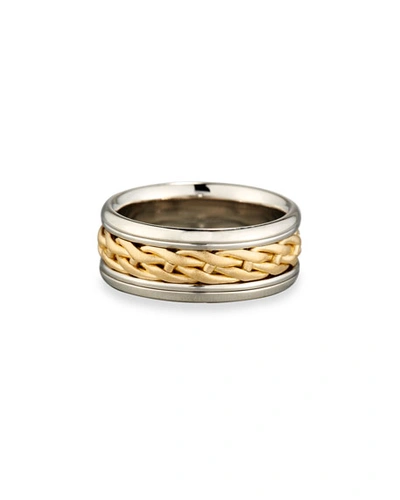 Eli Gents Woven Platinum & 18k Gold Wedding Band Ring