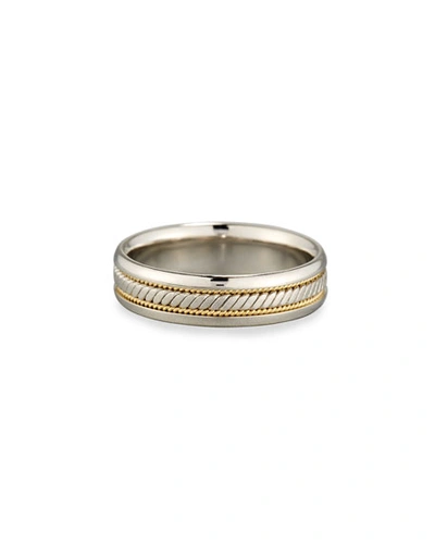 Eli Gents Platinum & 18k Gold Twisted Wedding Band Ring
