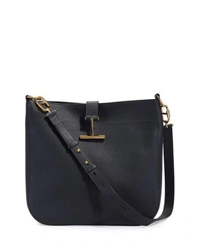 Tom Ford Tara Grained Leather Crossbody Bag In Black