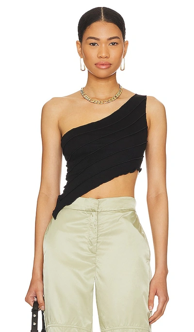 Superdown Sel One Shoulder Top In Black