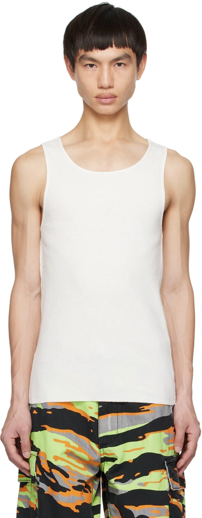 Erl Cotton Jersey Tank Top In White