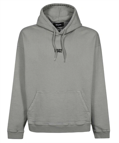 Dsquared2 Cotton Hoodie In Grey