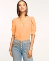 Ramy Brook Flora Puff Sleeve Top In Peach