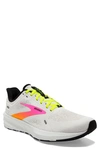 Brooks Launch 9 Running Shoe In White/ Pink/ Nightlife