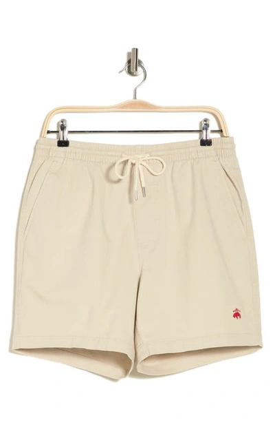 Brooks Brothers Club Stretch Cotton Twill Shorts In Oatmeal