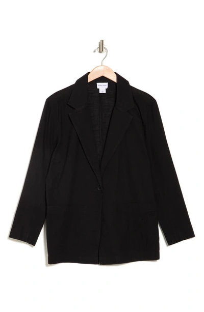 Melrose And Market Textured Cotton Blazer In Black
