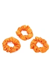 Blissy 3-pack Silk Scrunchies In Orange