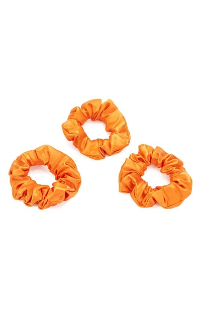 Blissy 3-pack Silk Scrunchies In Orange