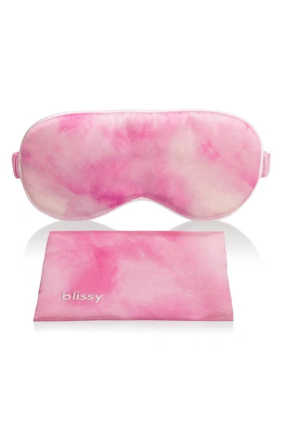 Blissy Silk Sleep Mask In Pink Tie Dye