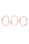 Blissy 3-pack Skinny Silk Scrunchies In Rose White Marble