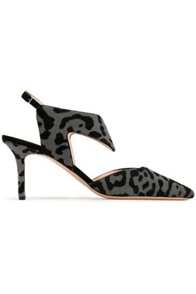 Nicholas Kirkwood Woman Leopard-print Calf Hair Slingback Pumps Charcoal