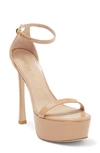 Stuart Weitzman Nudistcurve Hollywood Sandal In Adobe