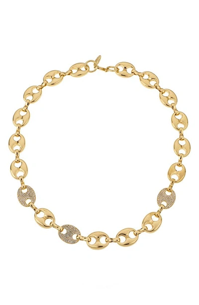 Ettika Pavé Cubic Zirconia Mariner Chain Necklace In Gold