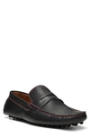 Donald Pliner Driver Leather Penny Loafer In Navy