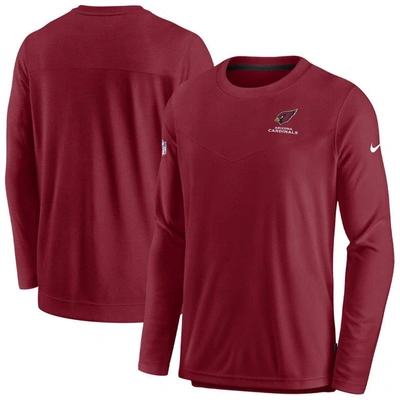 Nike Cardinal Arizona Cardinals Sideline Lockup Performance Long Sleeve T-shirt