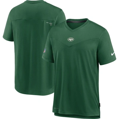 Nike Green New York Jets Sideline Coaches Performance V-neck T-shirt