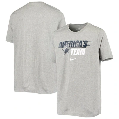 Nike Kids' Youth  Heathered Gray Dallas Cowboys Local Motion Performance T-shirt In Charcoal