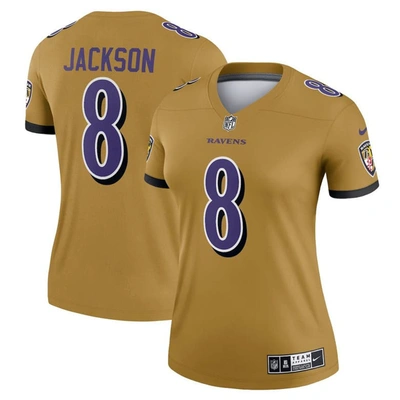 Nike Lamar Jackson Gold Baltimore Ravens Inverted Legend Jersey