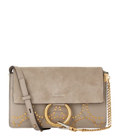 Chloé Small Faye Circle Stud Bag In Motty Grey | ModeSens