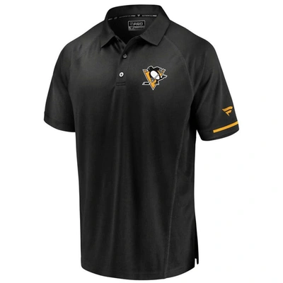 Fanatics Branded Black Pittsburgh Penguins Authentic Pro Rinkside Polo