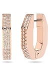 Swarovski Dextera Pavé Hexagonal Hoop Earrings In Rose Gold