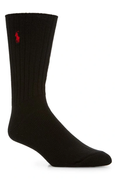 Polo Ralph Lauren Rib Crew Socks In Black