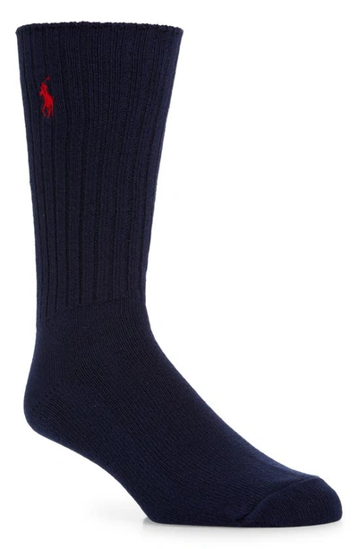 Polo Ralph Lauren Rib Crew Socks In Navy