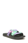 Chaco Chillos Slide Sandal In Purple Green