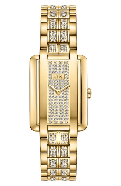 Jbw Mink Petite Lab Created Diamond Bracelet Watch, 23mm X 8mm In Gold/ Pave