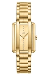 Jbw Mink Petite Lab Created Diamond Bracelet Watch, 23mm X 8mm In Gold / Gold Tone / Ink