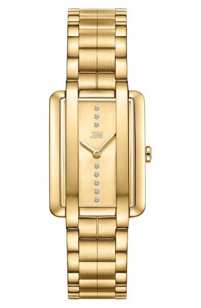 Jbw Mink Petite Lab Created Diamond Bracelet Watch, 23mm X 8mm In Gold / Gold Tone / Ink