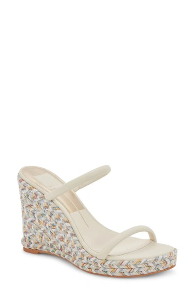 Dolce Vita Tamara Espadrille Platform Wedge Sandal In White/multi
