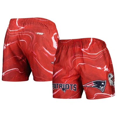 Pro Standard Red New England Patriots Allover Marble Print Shorts