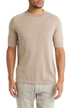 Jack Victor Victoria Cotton & Silk T-shirt In Sand