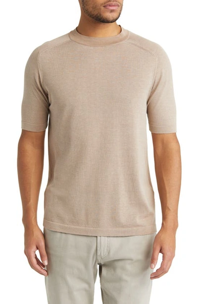 Jack Victor Victoria Cotton & Silk T-shirt In Sand