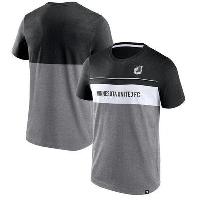 Fanatics Branded Black/gray Minnesota United Fc Striking Distance T-shirt In Black,gray