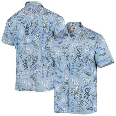 Wes & Willy Men's  Light Blue Kentucky Wildcats Vintage-like Floral Button-up Shirt