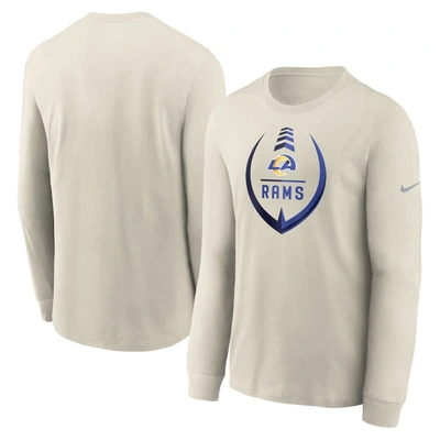 Nike Bone Los Angeles Rams Icon Legend Long Sleeve Performance T-shirt In Cream