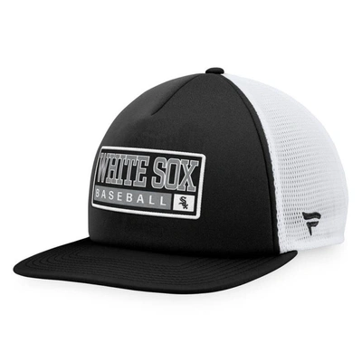 Majestic Men's  Black, White Chicago White Sox Foam Trucker Snapback Hat In Black,white