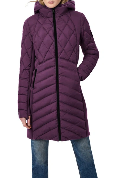 Bernardo Packable Hooded Jacket In Purple Rain