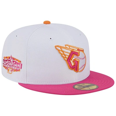 New Era Men's  White, Pink Cleveland Guardians 2022 Mlb All-star Game 59fifty Fitted Hat In White,pink