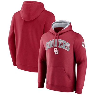 Fanatics Branded Crimson Oklahoma Sooners Arch & Logo Tackle Twill Pullover Hoodie